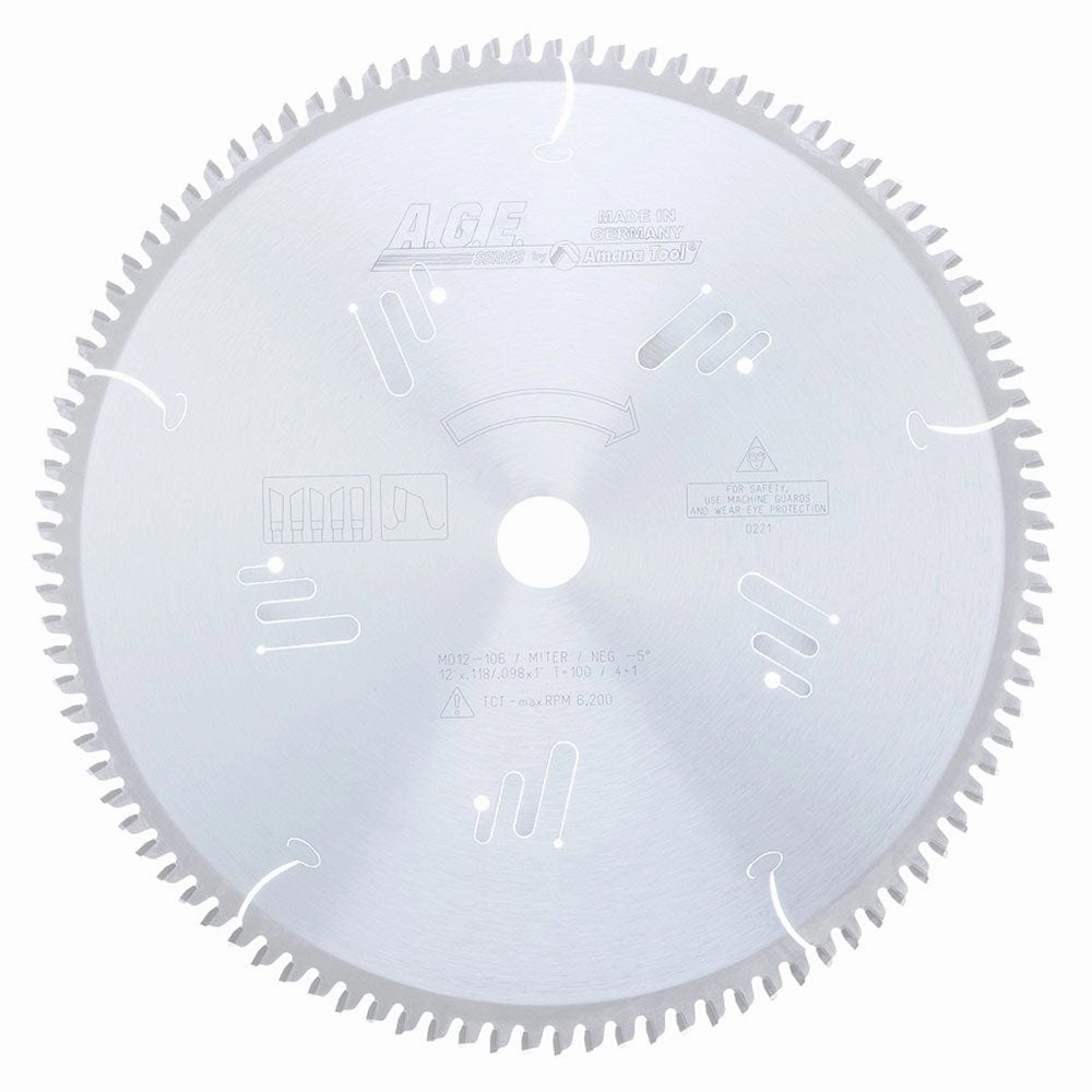 12" X 100 Heavy Miter Blade 4 1, -5 Degree 1"Bore