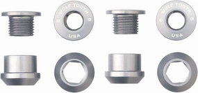 1x Chainring Bolt Set - 6mm Dual Hex Fittings Set/4 Raw Silver