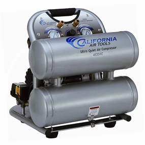 2HP 4.6 Gallon Oil-Free Twin Aluminum Tank Air Compressor