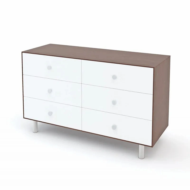 6 Drawer Dresser, Rhea - White/Walnut
