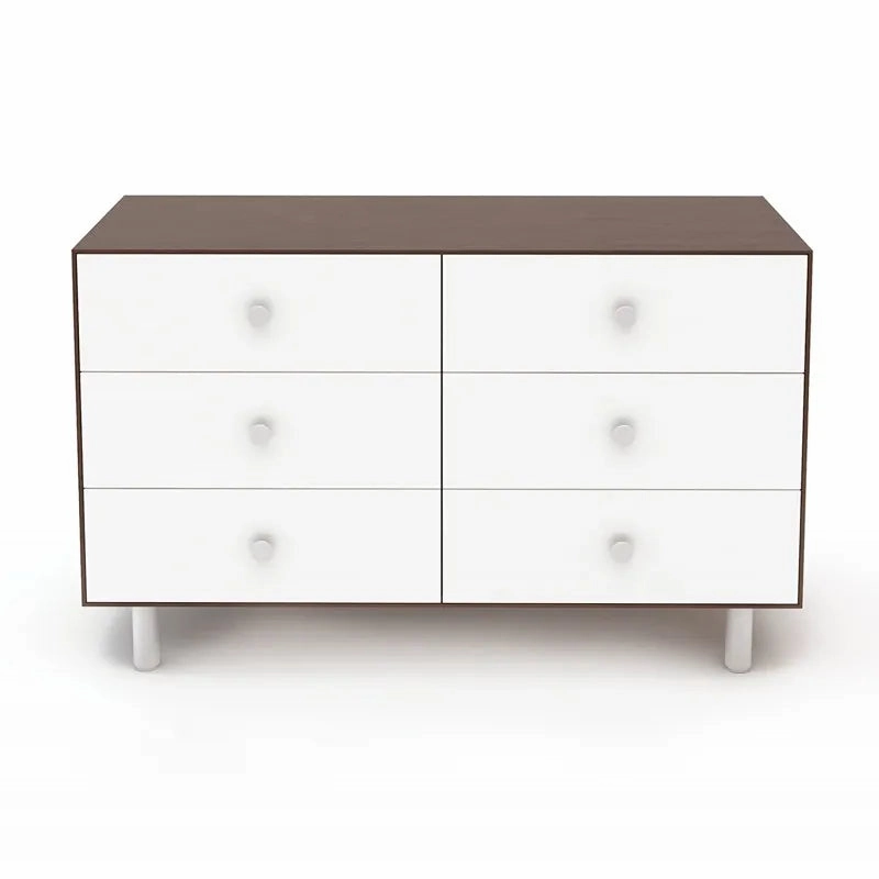 6 Drawer Dresser, Rhea - White/Walnut