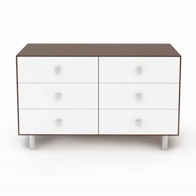 6 Drawer Dresser, Rhea - White/Walnut