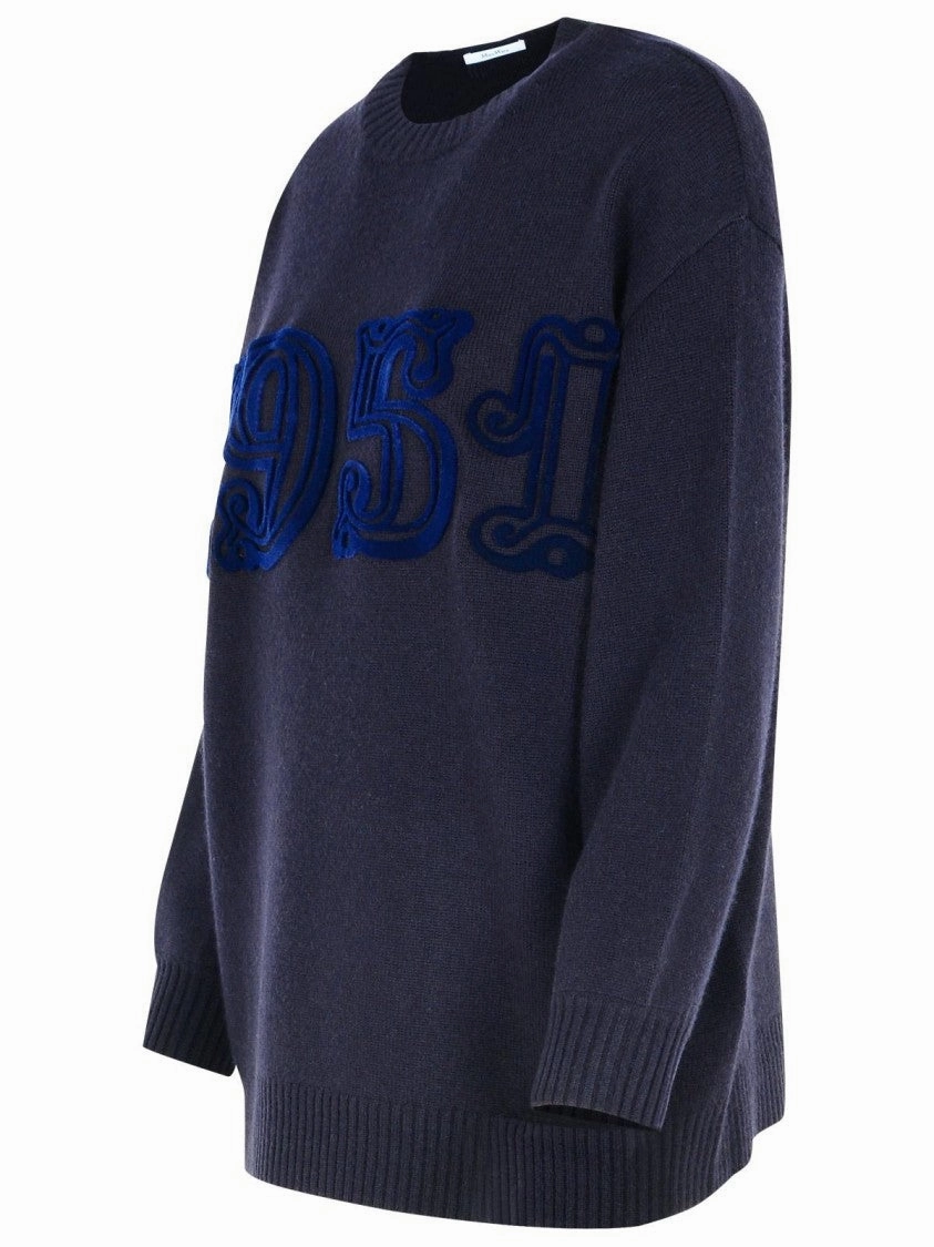'Fido' Blue Cashmere Blend Sweater