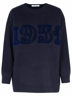 'Fido' Blue Cashmere Blend Sweater
