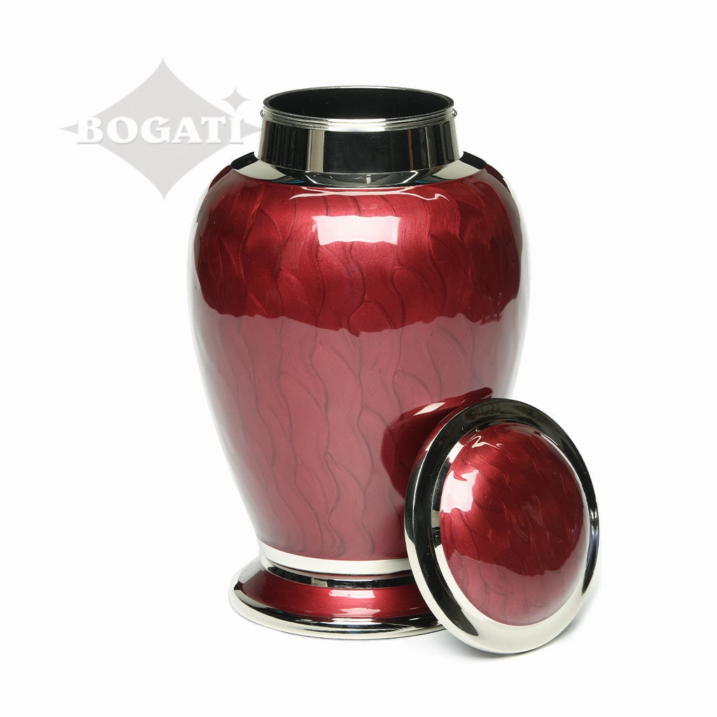 ADULT - Brass Urn -2571- Gleaming Enamel with Nickel Banding - Case of 4