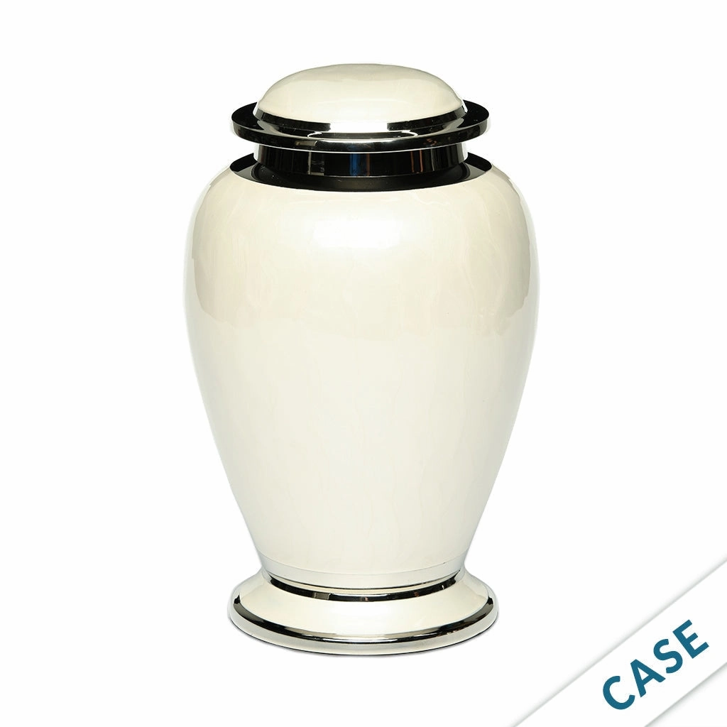 ADULT - Brass Urn -2571- Gleaming Enamel with Nickel Banding - Case of 4