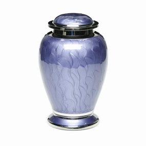 ADULT - Brass Urn -2571- Gleaming Enamel with Nickel Banding