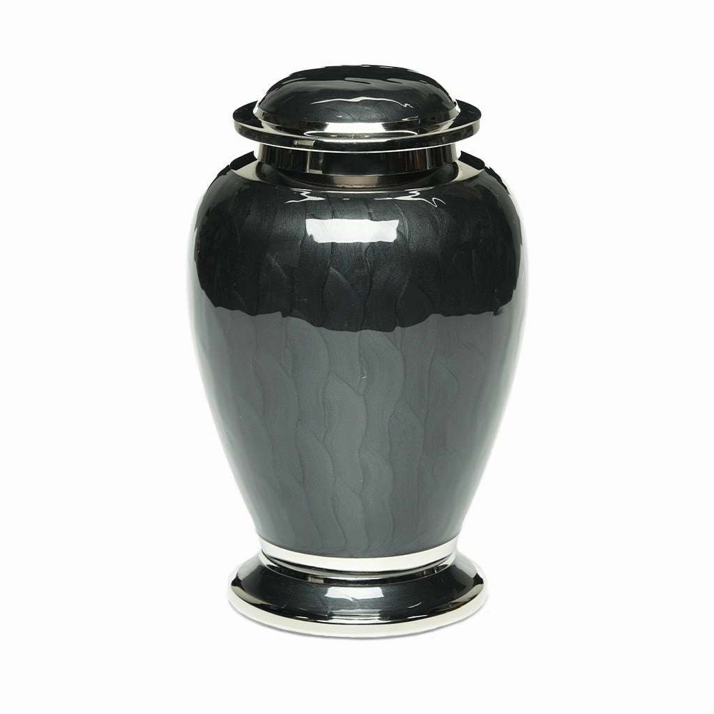 ADULT - Brass Urn -2571- Gleaming Enamel with Nickel Banding