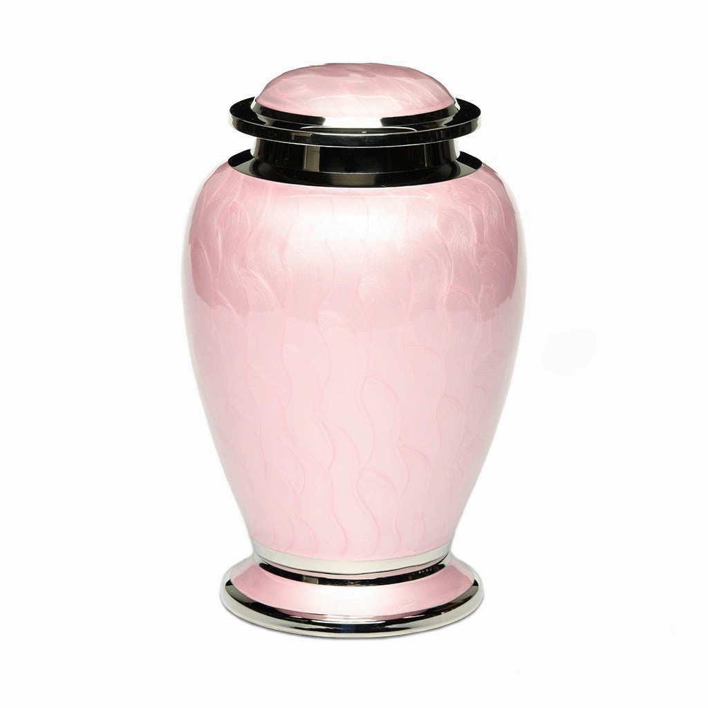 ADULT - Brass Urn -2571- Gleaming Enamel with Nickel Banding