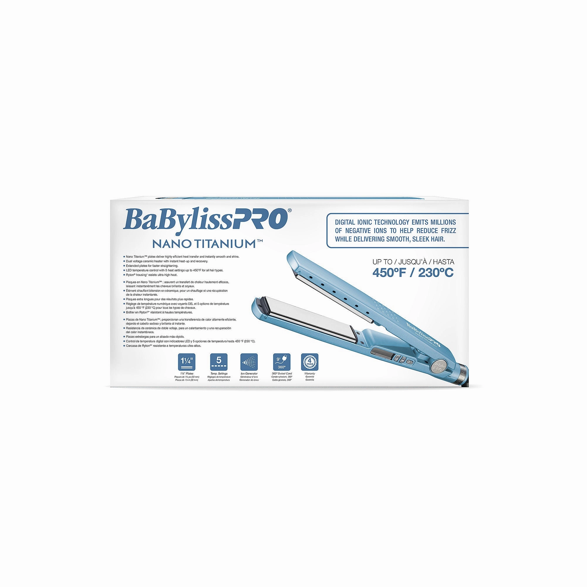 BaBylissPRO Nano Titanium Ultra-Thin Straightening Iron 1 1/4 Inch
