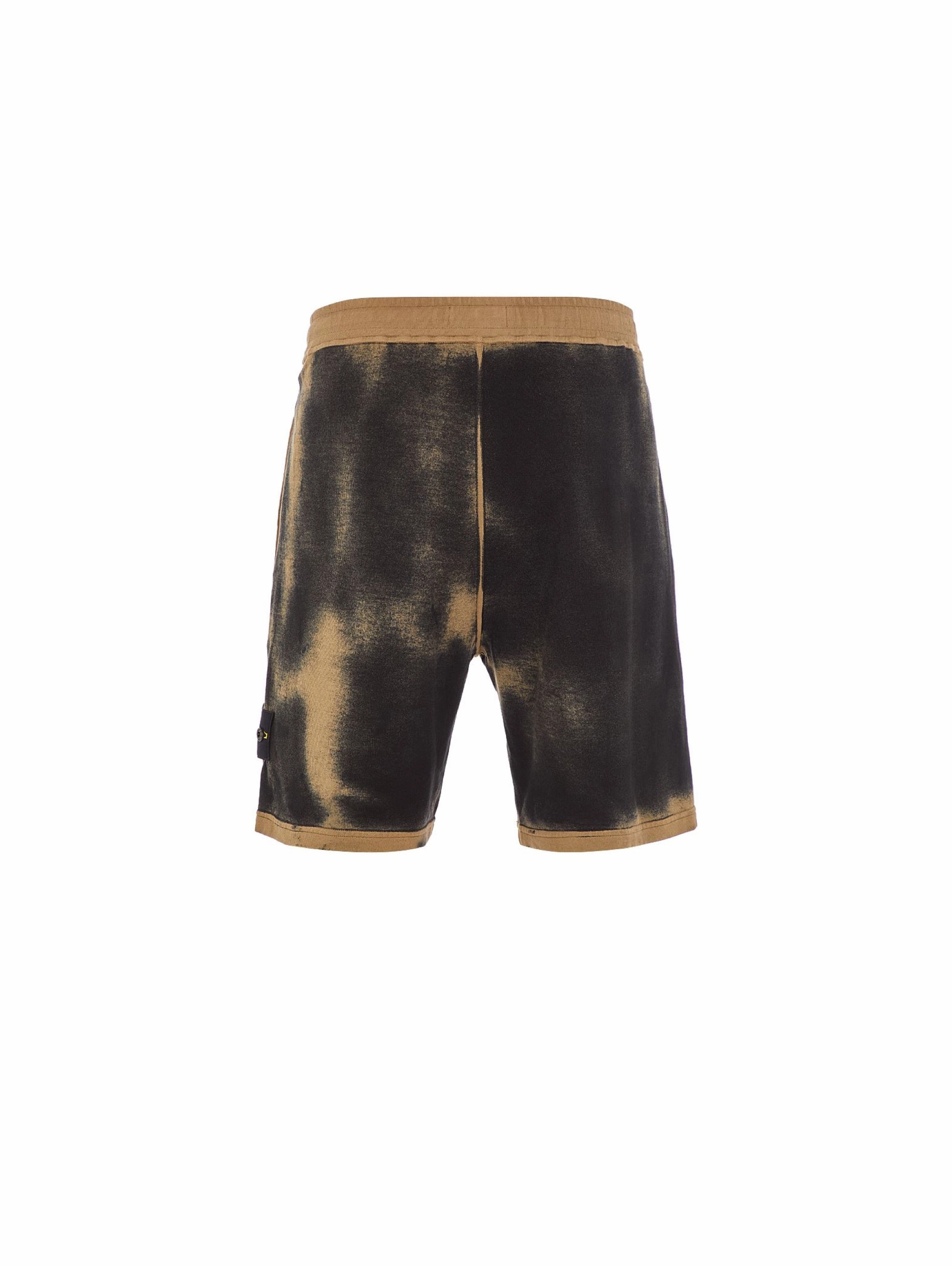 Beige/Black Airbrushed Fleece Bermuda