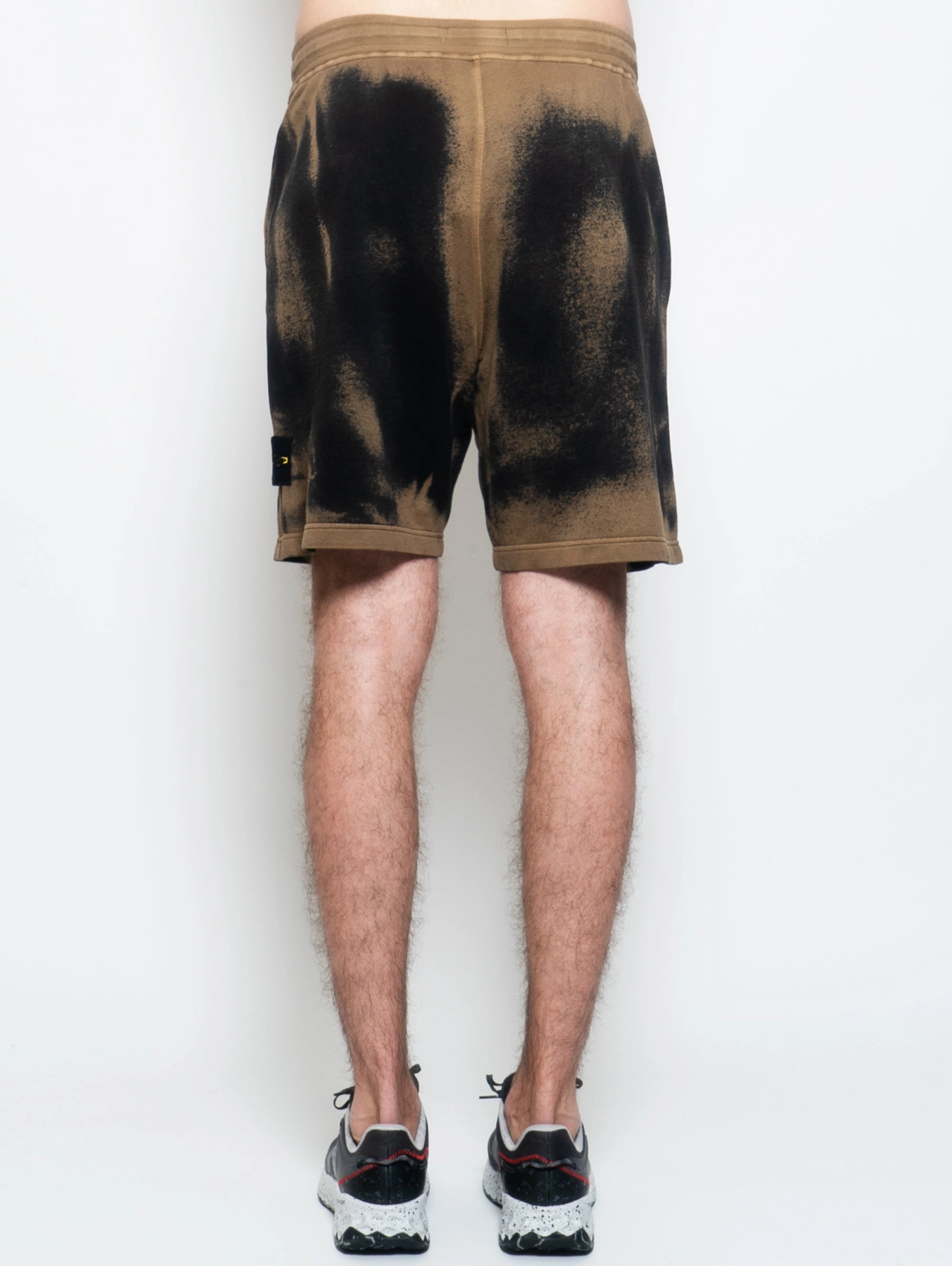 Beige/Black Airbrushed Fleece Bermuda