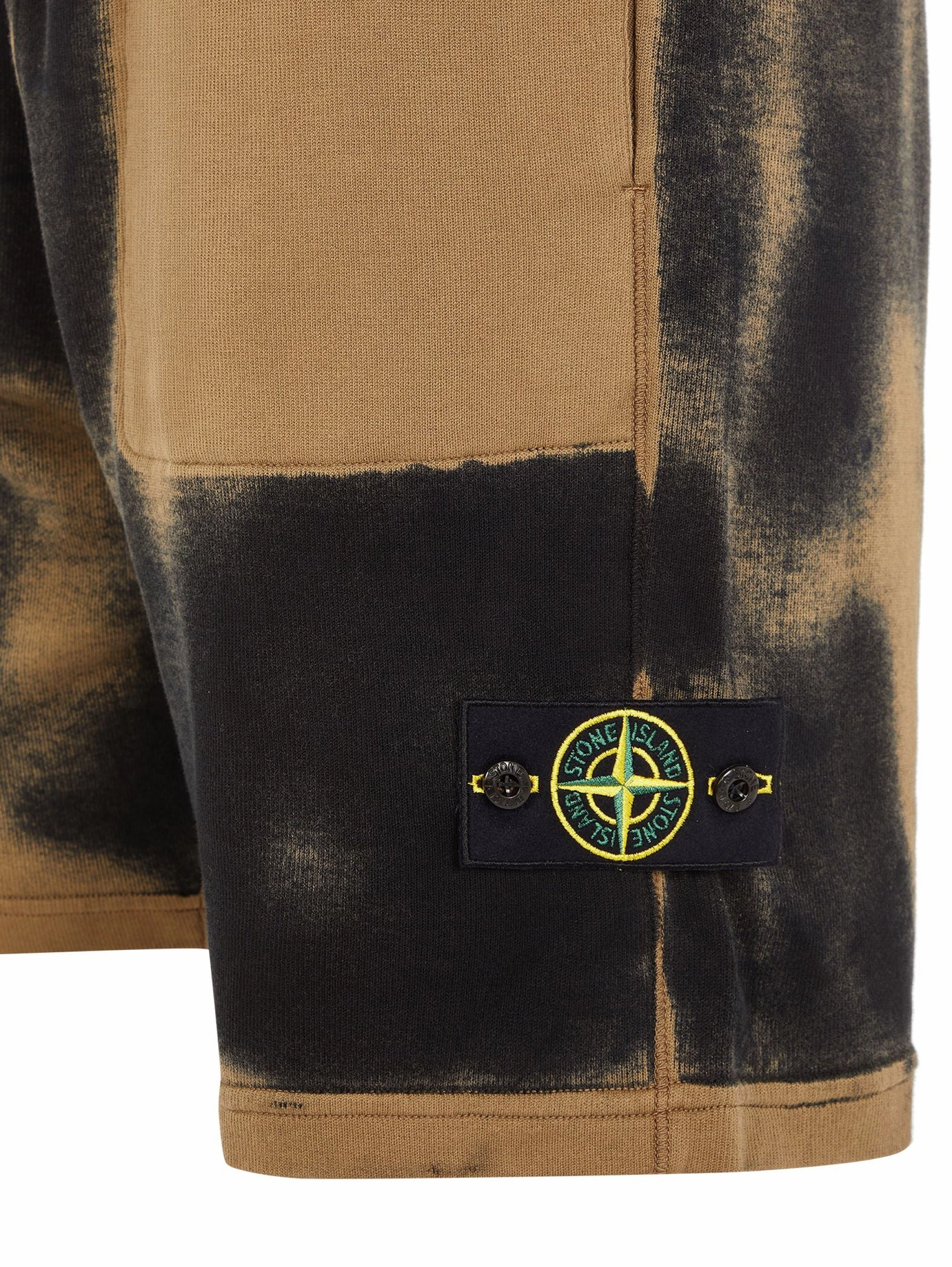 Beige/Black Airbrushed Fleece Bermuda