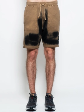Beige/Black Airbrushed Fleece Bermuda