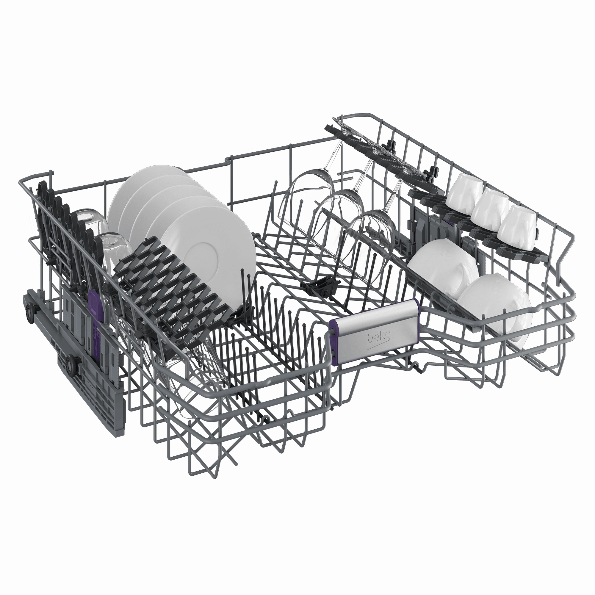 Beko DDT38530XWS Tall Tub Stainless Dishwasher, 16 Place Settings, 45 Dba, Top Control With Water Softener