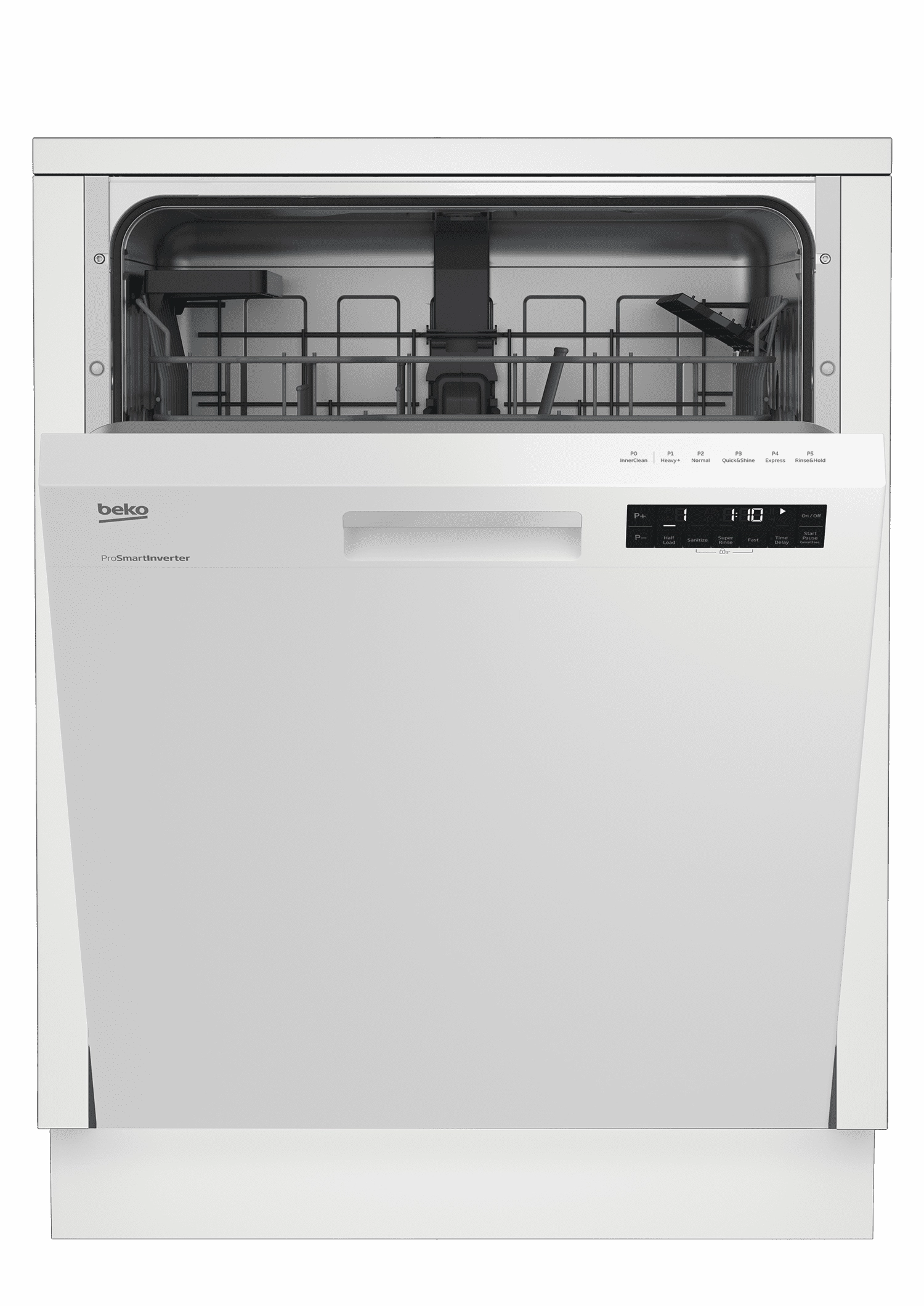 Beko DUT25401W Tall Tub White Dishwasher, 14 Place Settings, 48 Dba, Front Control