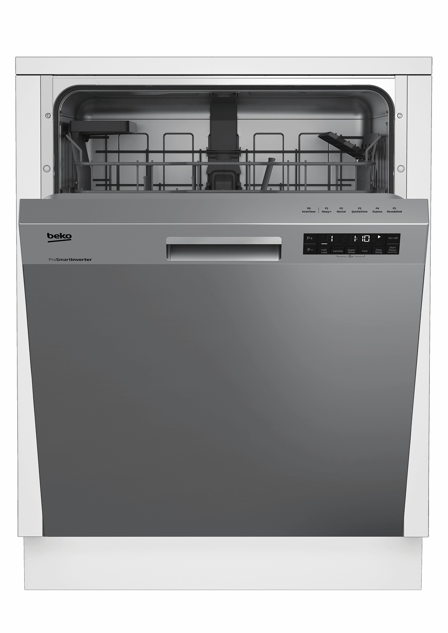 Beko DUT25401X Tall Tub Stainless Steel Dishwasher, 14 Place Settings, 48 Dba, Front Control