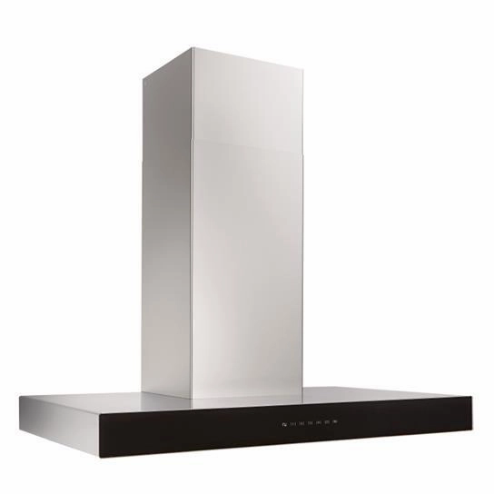 Best Range Hoods WCB3I30SBB Ispira 30-In. 650 Max Cfm Stainless Steel Chimney Range Hood With Purled&#8482; Light System And Black Glass