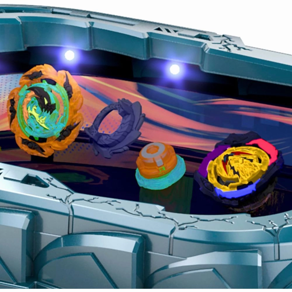 Beyblade F6780 Burst QuadStrike Light Ignite Battle Set Stadium, 2 Spinning Tops, and 2 Launchers
