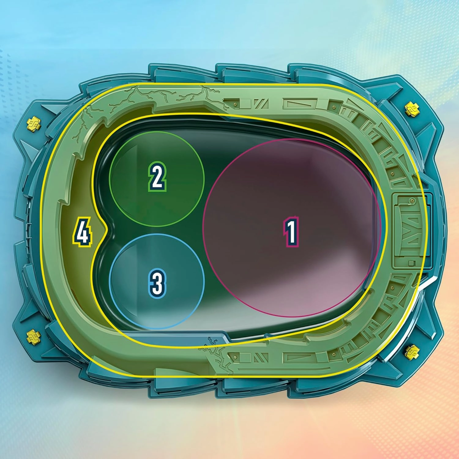 Beyblade F6780 Burst QuadStrike Light Ignite Battle Set Stadium, 2 Spinning Tops, and 2 Launchers