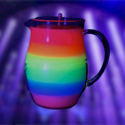 Blacklight Rainbow in a Jar Wax Play Candle - Low Temp - Unscented - UV Reactive Pitcher Candle