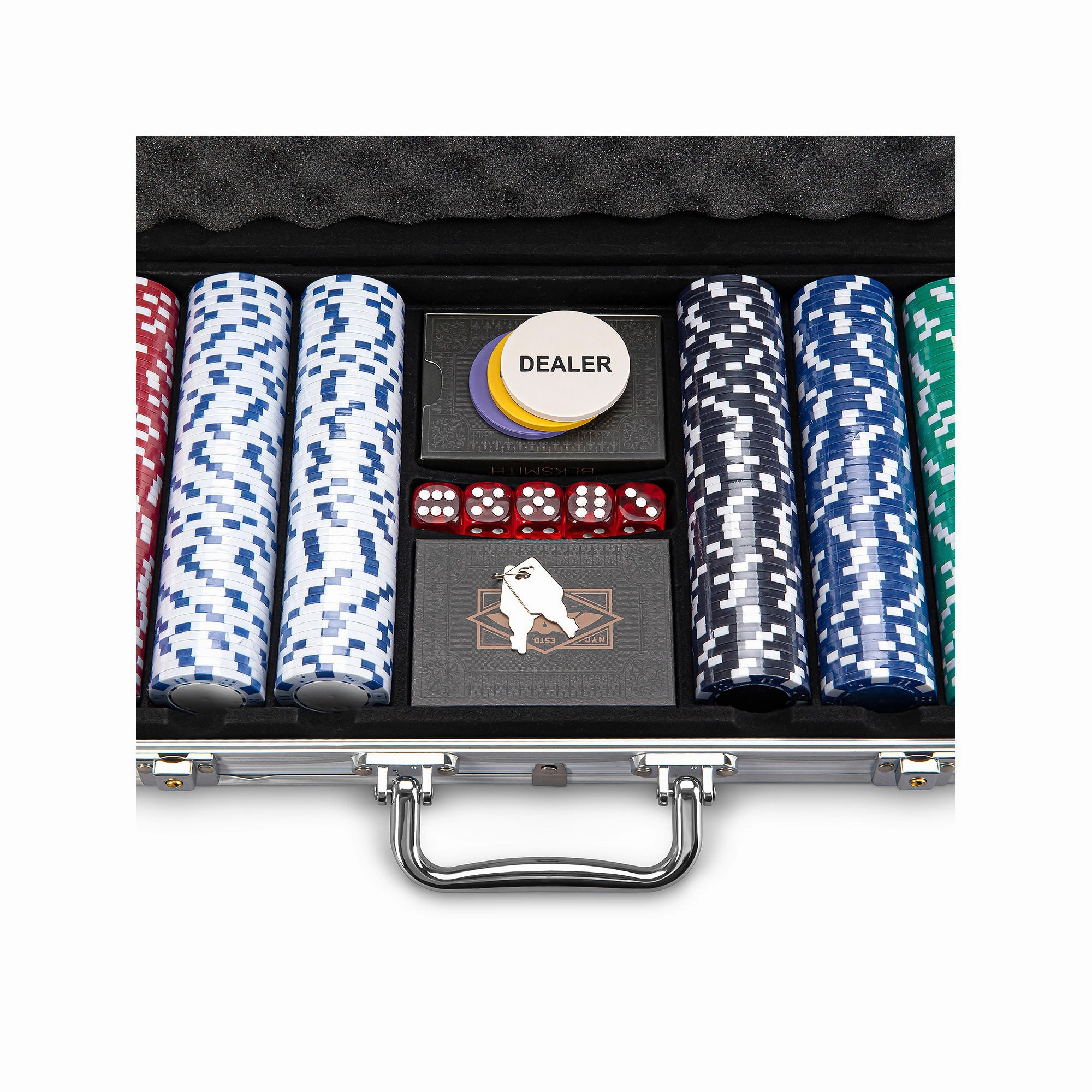 Blksmith XG1050-MUA 300 Pcs Deluxe Tournament Edition Poker Set w/Carrying Case, One Size, Multiple Colors