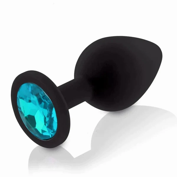Butt Plug - Medium Silicone Anal Plug With Gem (8 Color Options)