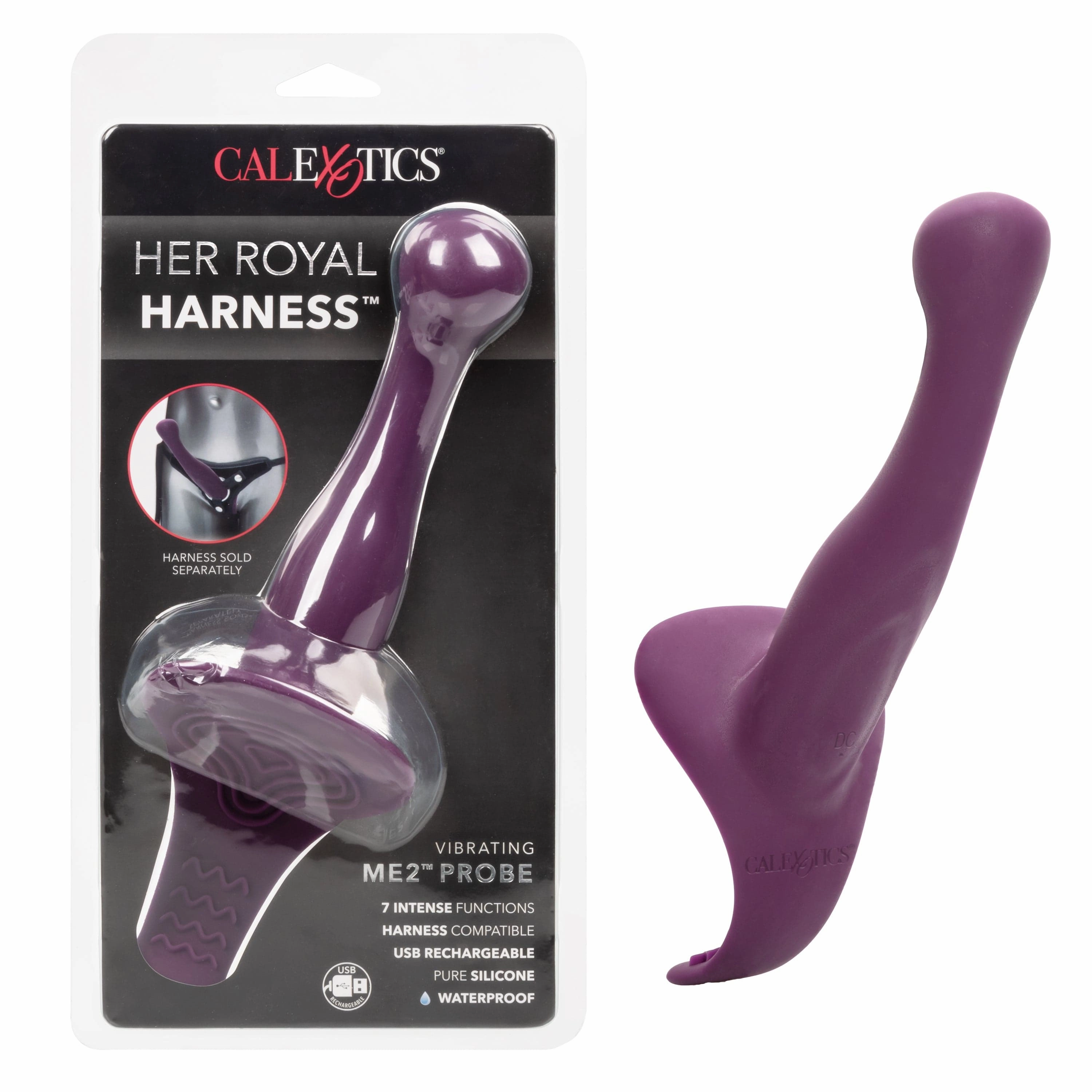 California Exotics - Her Royal Harness Vibrating ME2 Probe Clamshell Vibrator (Purple)