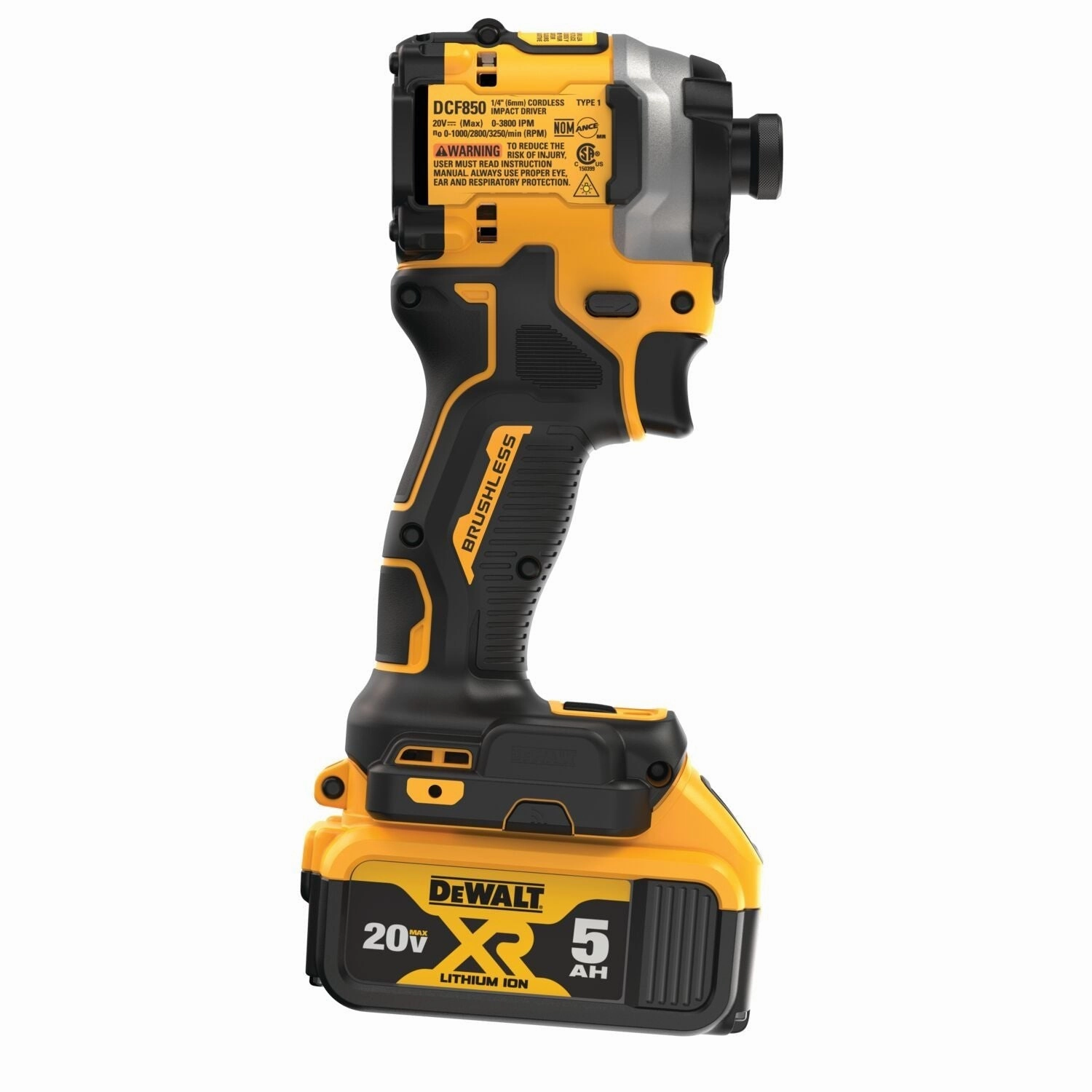 Dewalt DCF850P1 Atomic 20V MAX* 1/4 in. Brushless Cordless 3-Speed Impact Driver Kit