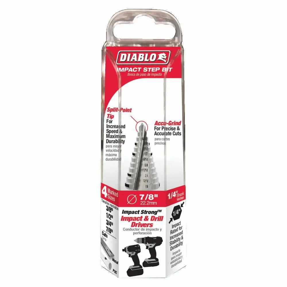 DIABLO DSD0875S12  -  3/8 in. ‑ 7/8 in. Impact Step Drill Bit