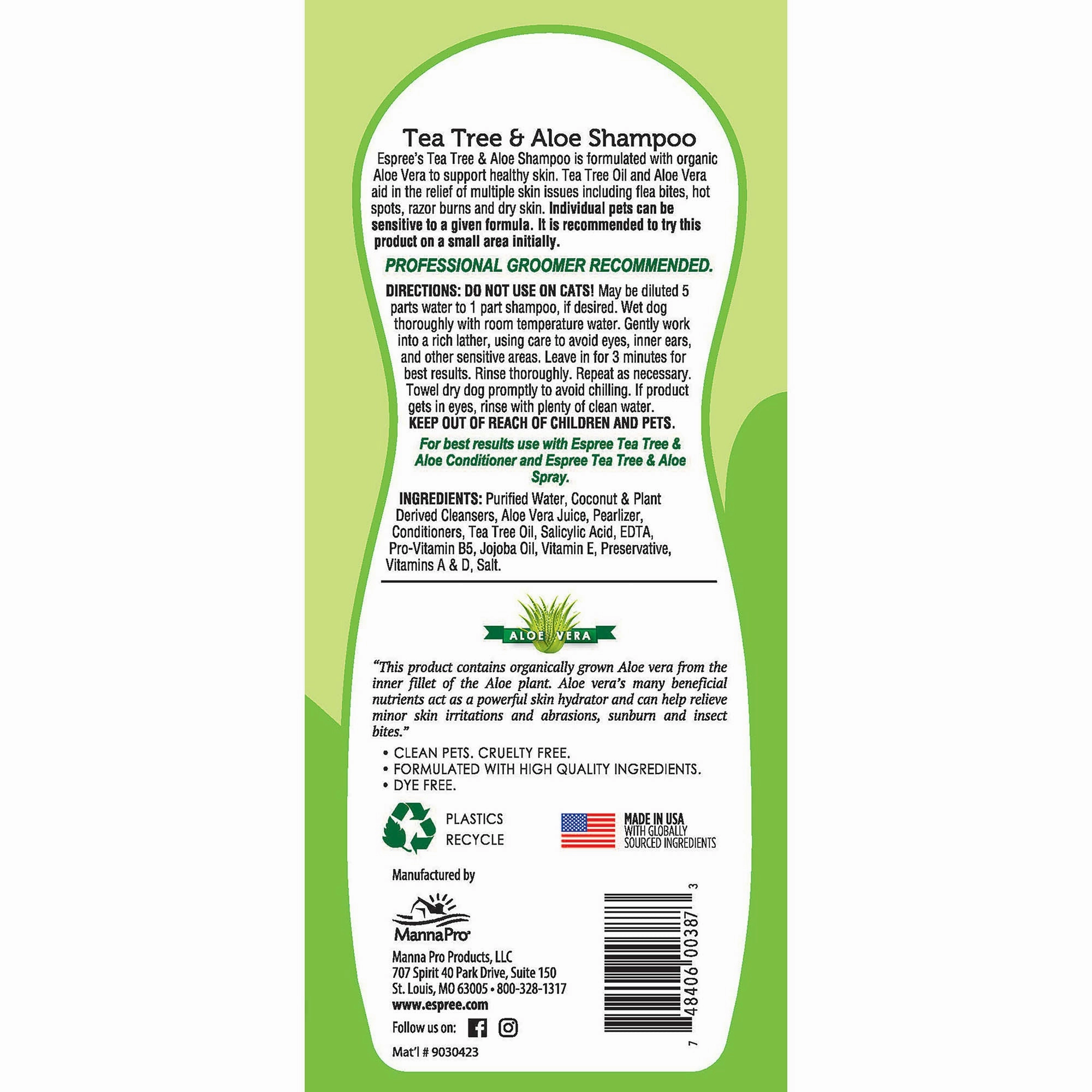 Espree Tea Tree & Aloe Shampoo For Dogs 20 Ounce