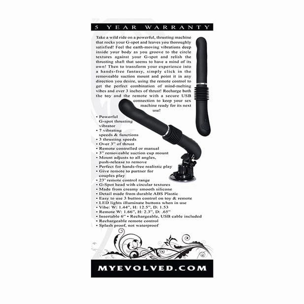 Evolved - G Force Thruster G Spot Thrusting Vibrator (Black)
