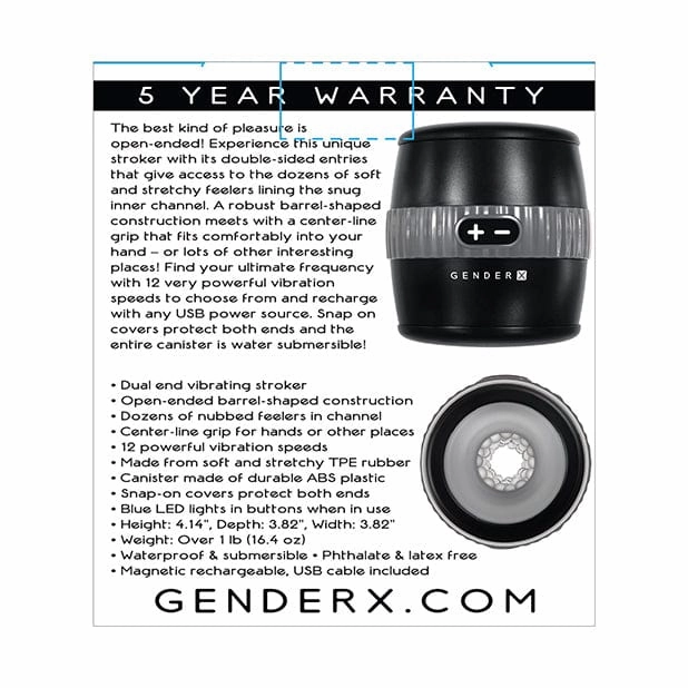 Evolved - Gender X Barrel of Fun Vibrating Stroker Masturbator (Black)