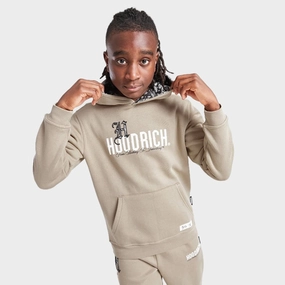 Hoodrich Junior Boys Eterno Pullover Hoodie Oxford Tan / White - Black