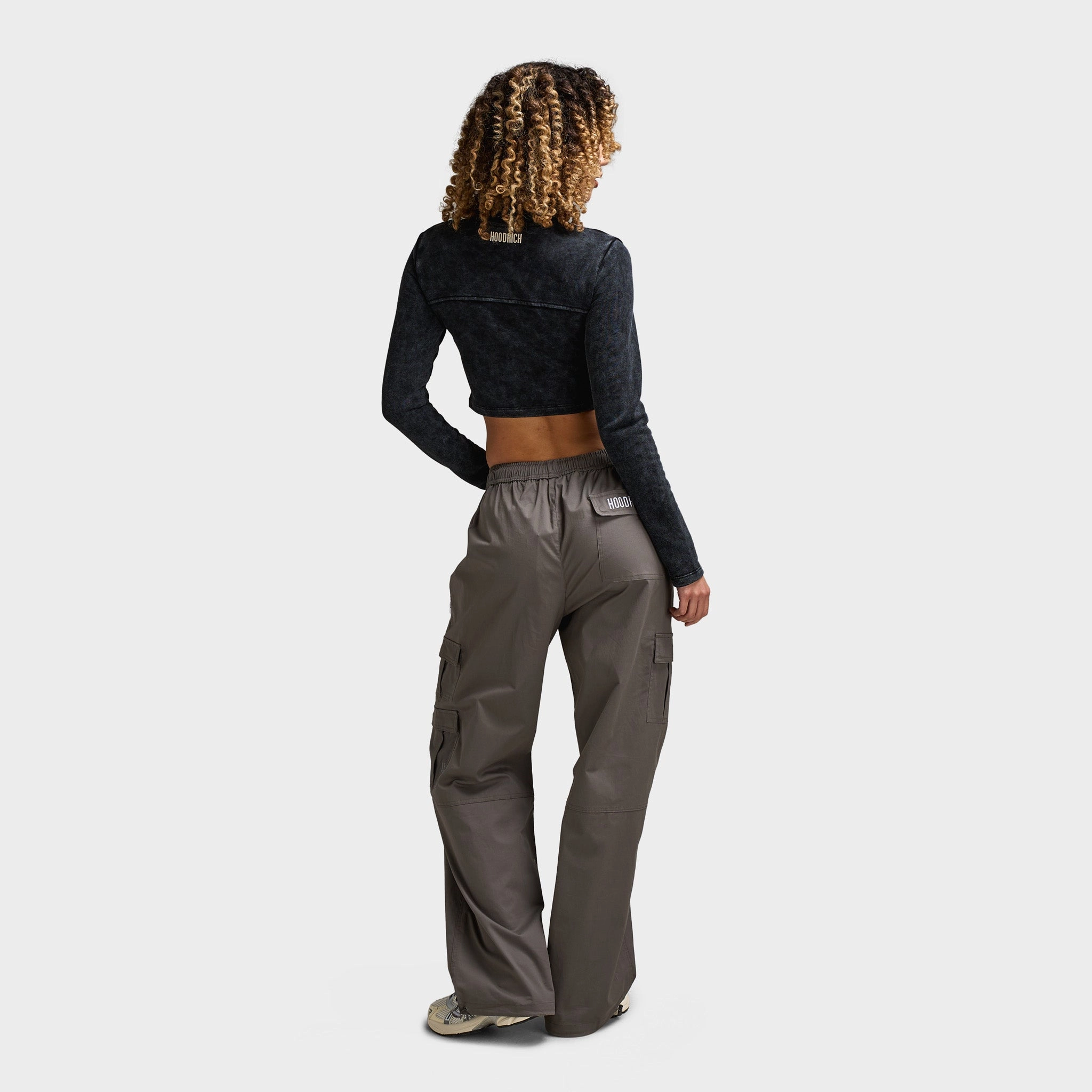 Hoodrich Women's OG Equate Corset Track Jacket Acid Wash Black / White Sand - Black