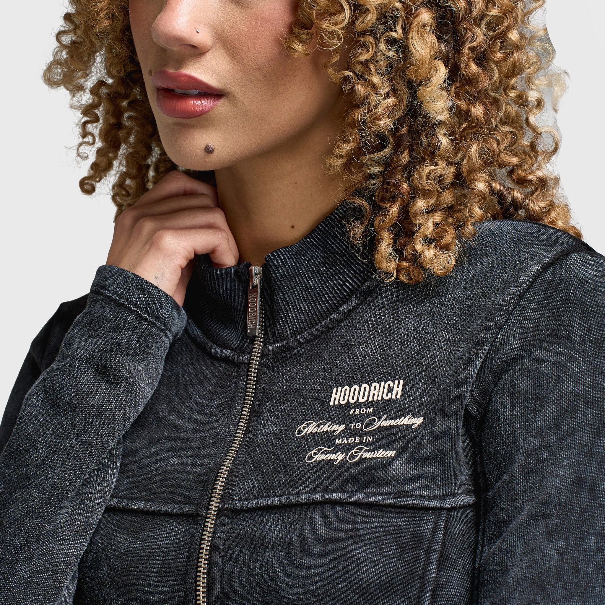 Hoodrich Women's OG Equate Corset Track Jacket Acid Wash Black / White Sand - Black