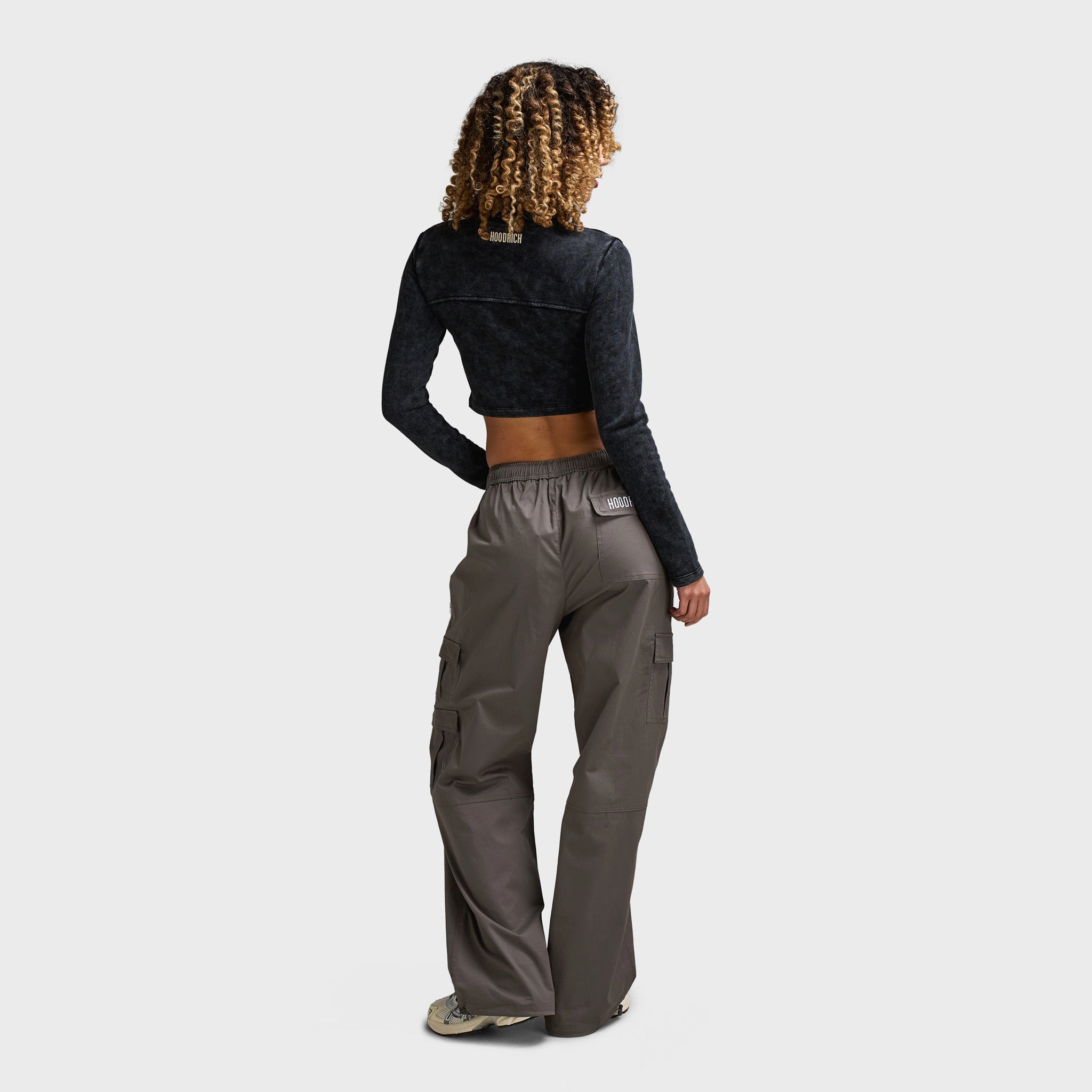 Hoodrich Women's OG Equate Corset Track Jacket Acid Wash Black / White Sand - Black