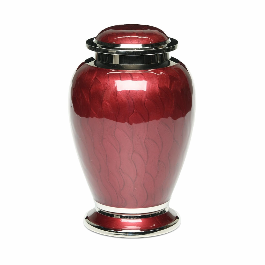 IMPERFECT SELECTION - ADULT - Brass Urn -2571- Gleaming Enamel with Nickel Banding