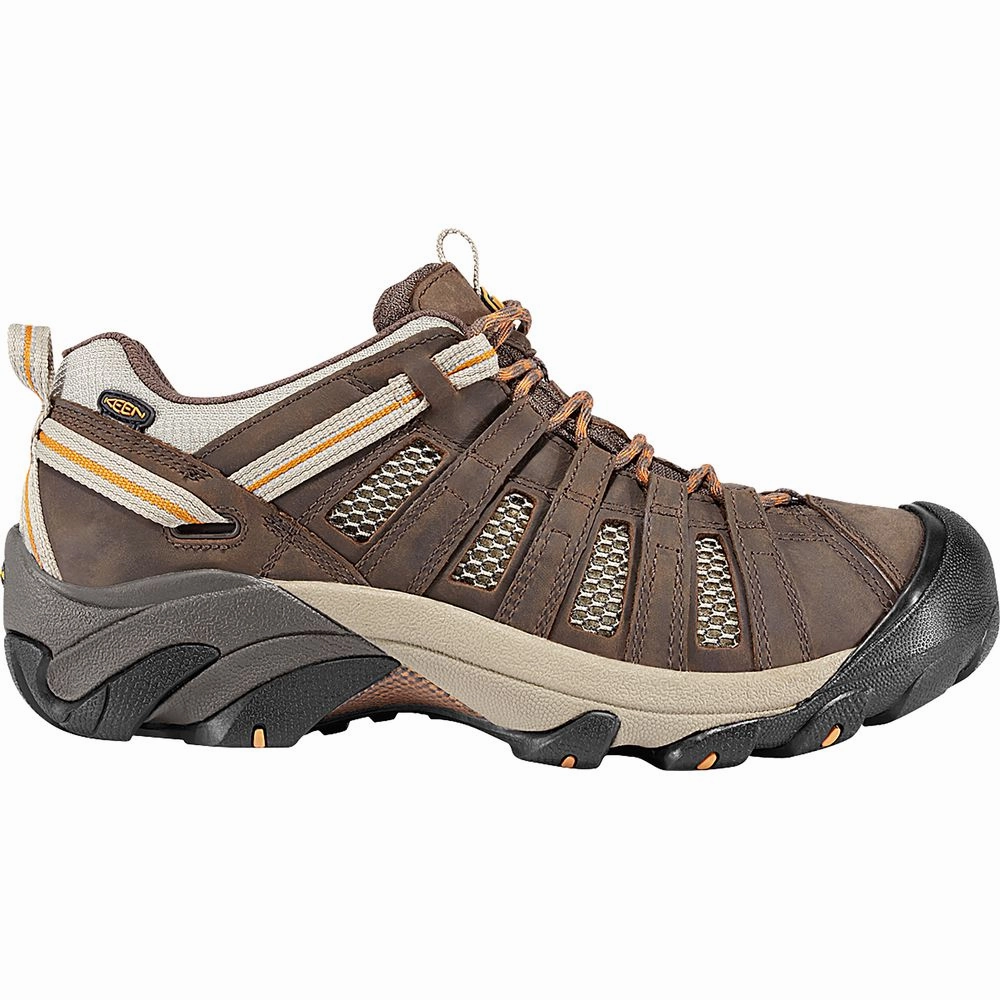 KEEN 1002570 Men's Voyageur Breathable Hiking Shoes, Black Olive/Inca Gold, Size 8