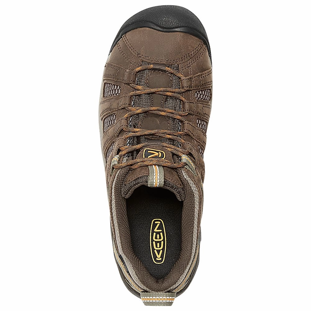 KEEN 1002570 Men's Voyageur Breathable Hiking Shoes, Black Olive/Inca Gold, Size 8