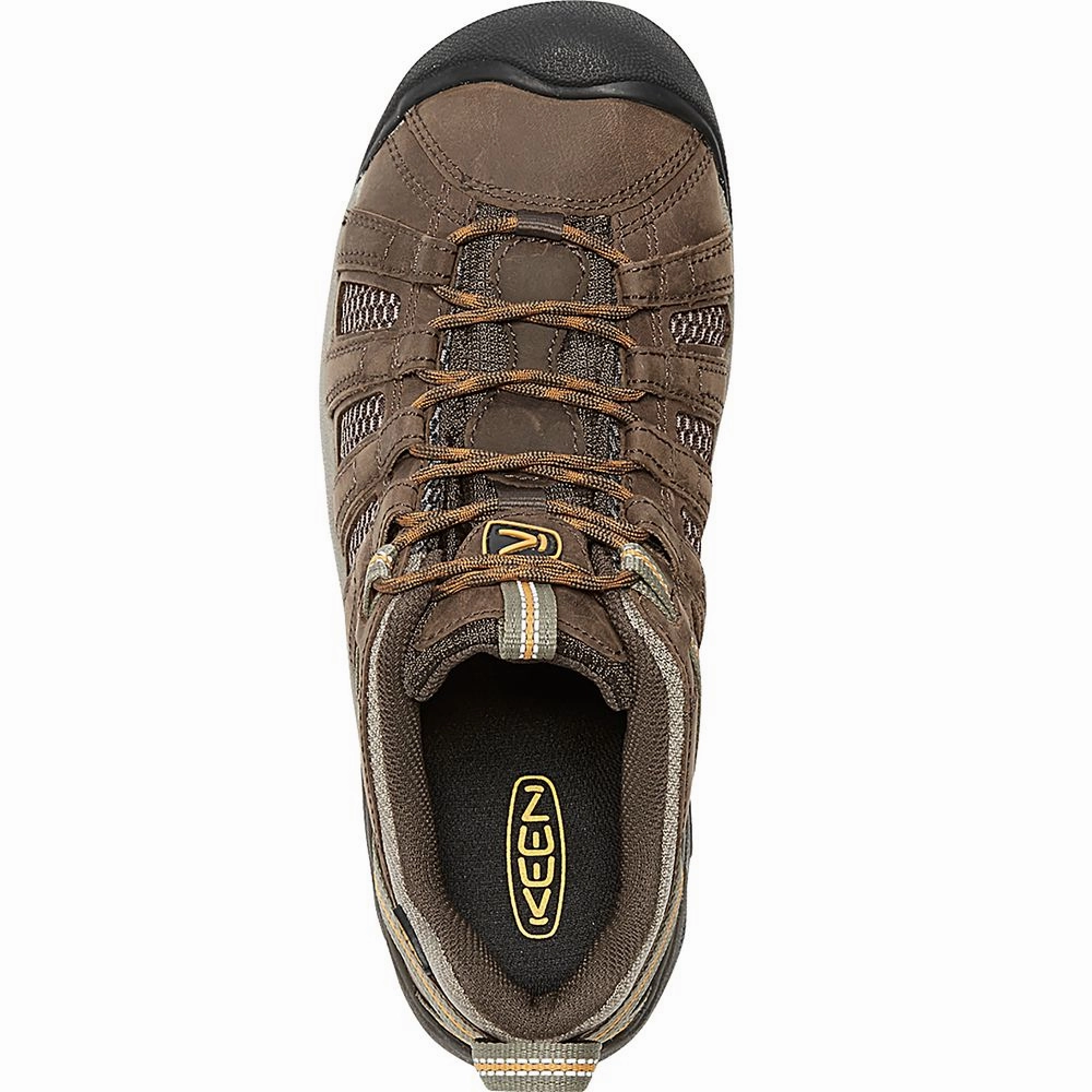 KEEN 1002570 Men's Voyageur Breathable Hiking Shoes, Black Olive/Inca Gold, Size 8