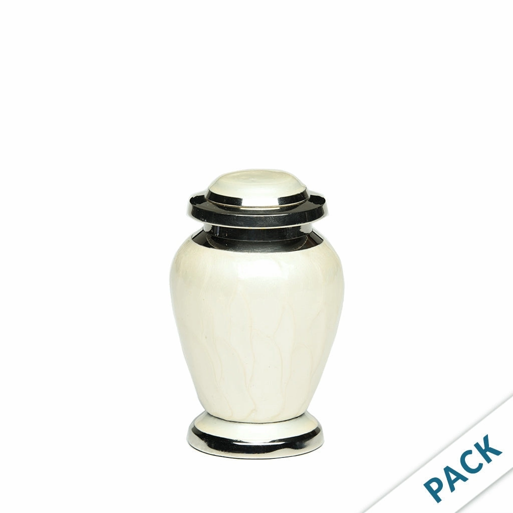 KEEPSAKE - Brass Urn -2571- Gleaming Enamel with Nickel Banding - Pack of 10
