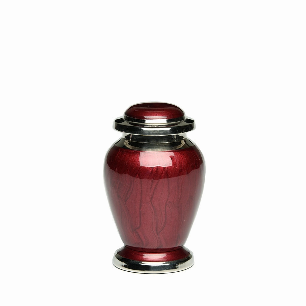 KEEPSAKE - Brass Urn -2571- Gleaming Enamel  with Nickel Banding