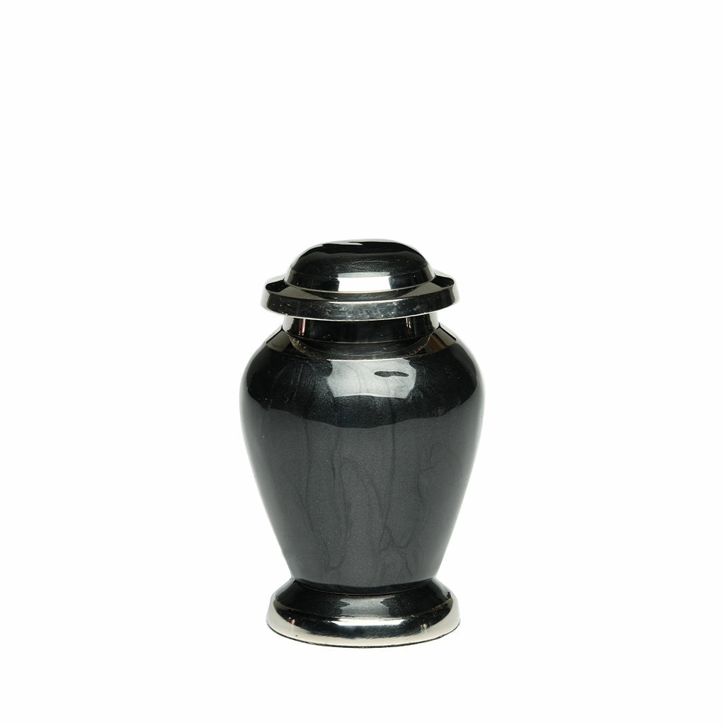 KEEPSAKE - Brass Urn -2571- Gleaming Enamel  with Nickel Banding