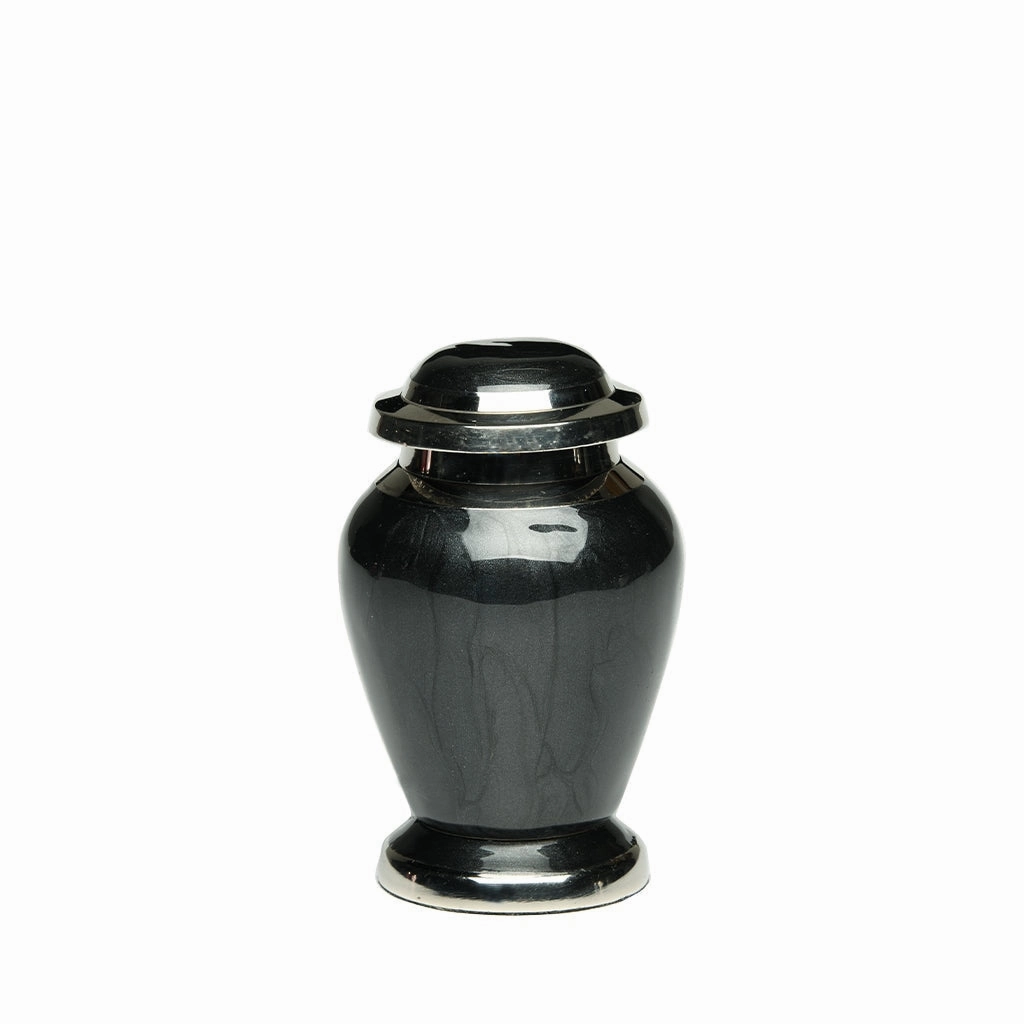KEEPSAKE - Brass Urn -2571- Gleaming Enamel  with Nickel Banding