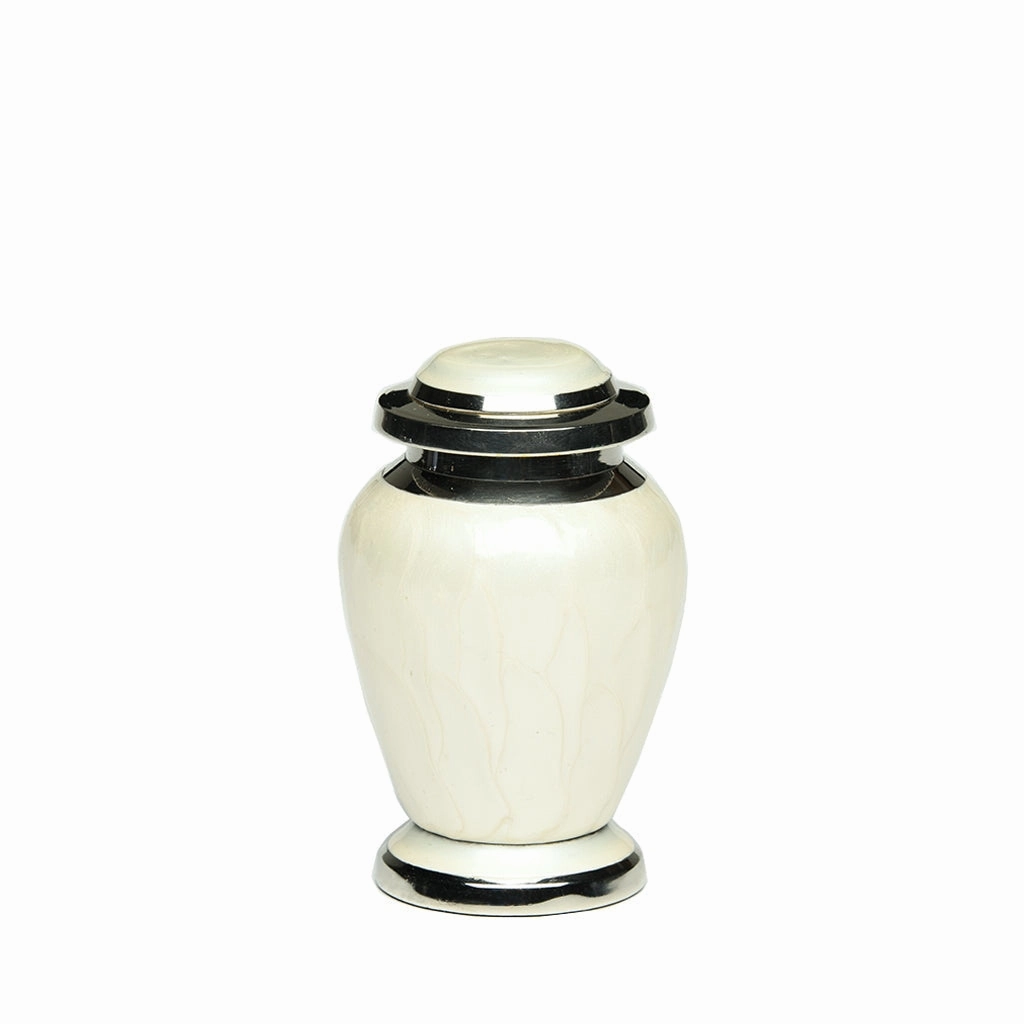 KEEPSAKE - Brass Urn -2571- Gleaming Enamel  with Nickel Banding