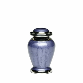 KEEPSAKE - Brass Urn -2571- Gleaming Enamel  with Nickel Banding