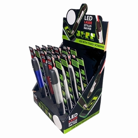 Laser Pointer Stylus with LED Light Pen - 12 Pieces Per Retail Ready Display 21607MN