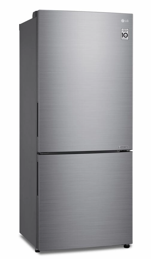 LG Platinum Silver 28" Counter Depth Bottom Freezer Refrigerator with Door Cooling and Flip-up Shelf (15 Cu.Ft) - LBNC15251V