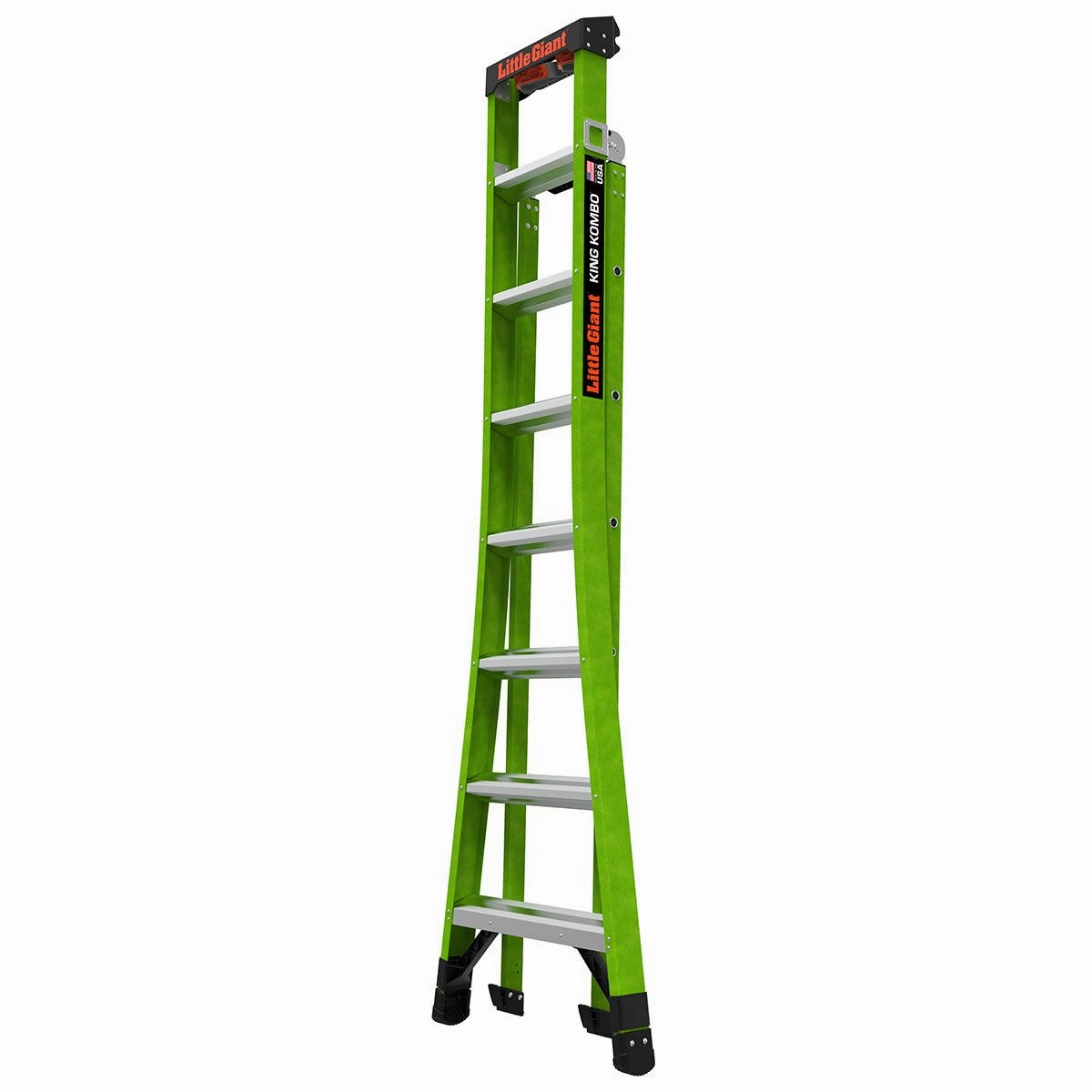 Little Giant 13908-303 - KING KOMBO, Professional, M8, 8’- CSA Grade Type IAA – 375 lb/170 kg Rated, Fiberglass, 3-in-1 Combination Ladder, Rotating Wall Pad, GRIP-N-GO Single-Hand Release Hinge